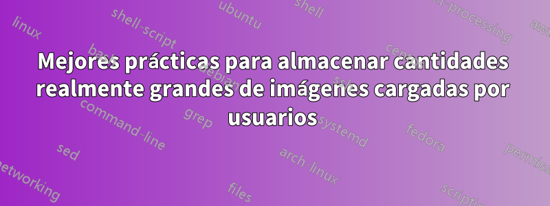 Mejores prácticas para almacenar cantidades realmente grandes de imágenes cargadas por usuarios