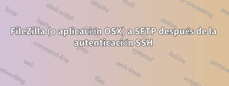 FileZilla (o aplicación OSX) a SFTP después de la autenticación SSH