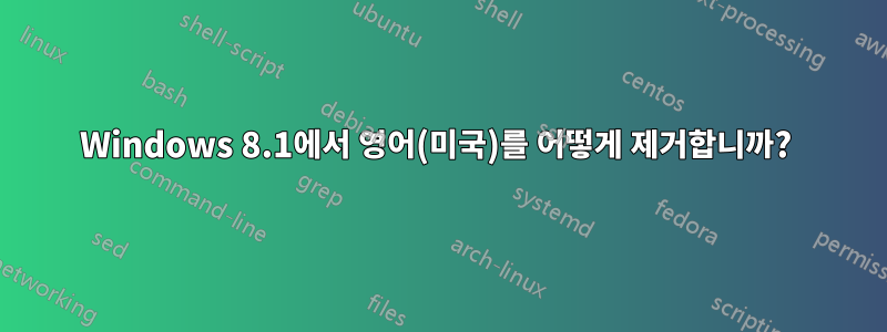 Windows 8.1에서 영어(미국)를 어떻게 제거합니까? 