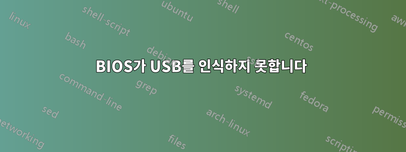 BIOS가 USB를 인식하지 못합니다