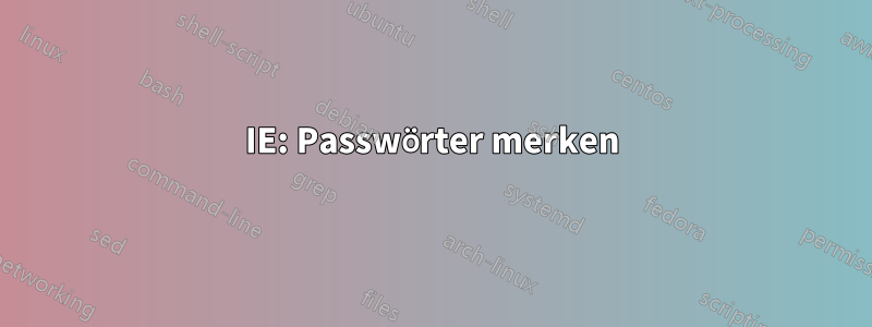 IE: Passwörter merken