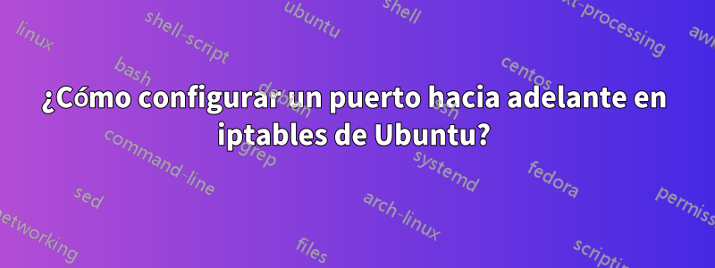 ¿Cómo configurar un puerto hacia adelante en iptables de Ubuntu?