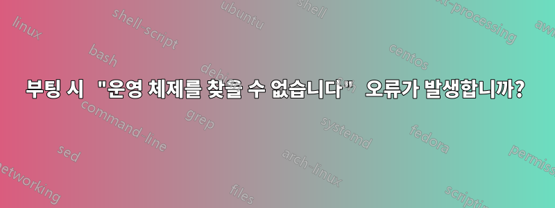 부팅 시 "운영 체제를 찾을 수 없습니다" 오류가 발생합니까?