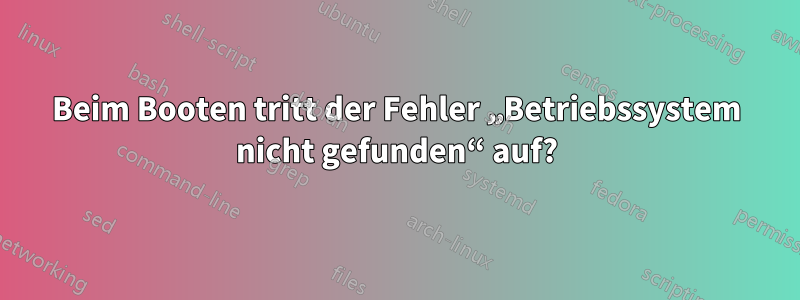 Beim Booten tritt der Fehler „Betriebssystem nicht gefunden“ auf?