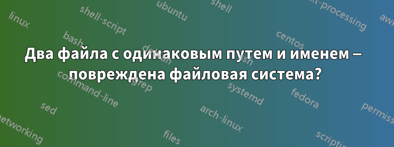 Два файла с одинаковым путем и именем — повреждена файловая система?