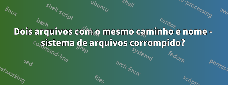 Dois arquivos com o mesmo caminho e nome - sistema de arquivos corrompido?