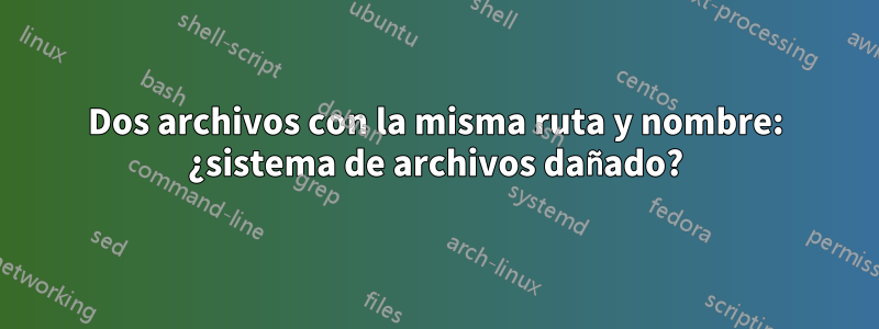 Dos archivos con la misma ruta y nombre: ¿sistema de archivos dañado?