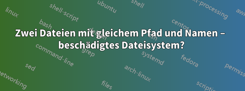 Zwei Dateien mit gleichem Pfad und Namen – beschädigtes Dateisystem?