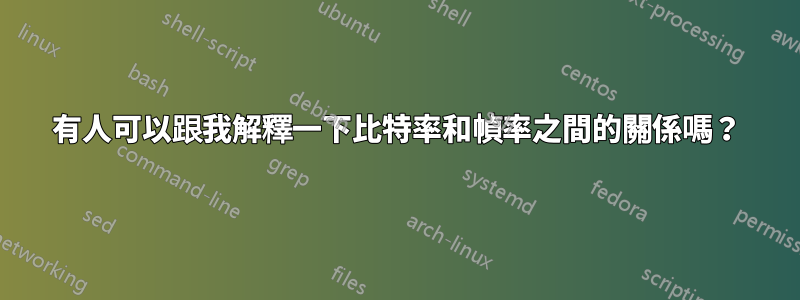 有人可以跟我解釋一下比特率和幀率之間的關係嗎？