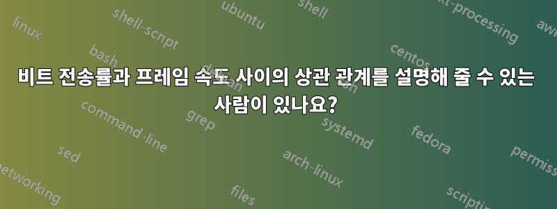 비트 전송률과 프레임 속도 사이의 상관 관계를 설명해 줄 수 있는 사람이 있나요?