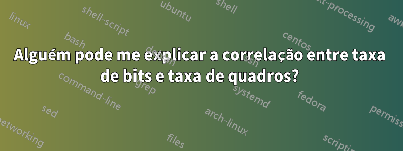 Alguém pode me explicar a correlação entre taxa de bits e taxa de quadros?