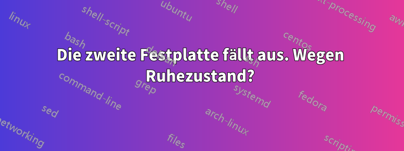 Die zweite Festplatte fällt aus. Wegen Ruhezustand?