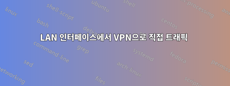 LAN 인터페이스에서 VPN으로 직접 트래픽