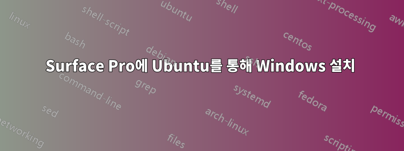 Surface Pro에 Ubuntu를 통해 Windows 설치