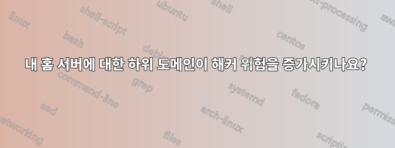 내 홈 서버에 대한 하위 도메인이 해커 위험을 증가시키나요?