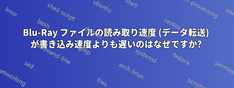 Blu-Ray ファイルの読み取り速度 (データ転送) が書き込み速度よりも遅いのはなぜですか?