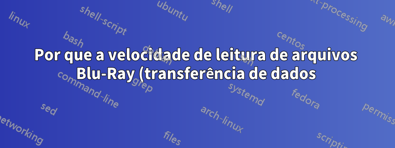 Por que a velocidade de leitura de arquivos Blu-Ray (transferência de dados) é mais lenta que a velocidade de gravação?