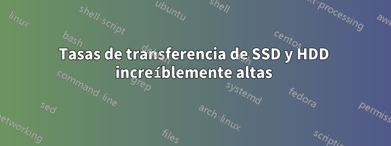 Tasas de transferencia de SSD y HDD increíblemente altas