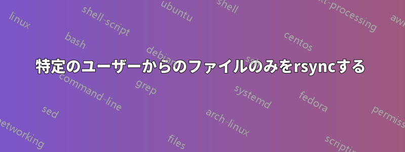 特定のユーザーからのファイルのみをrsyncする