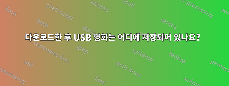 다운로드한 후 USB 영화는 어디에 저장되어 있나요? 