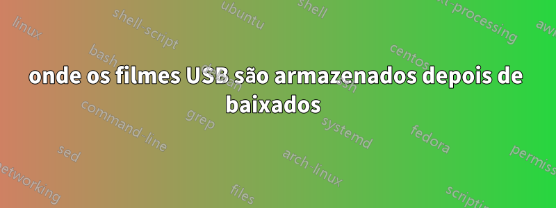 onde os filmes USB são armazenados depois de baixados 