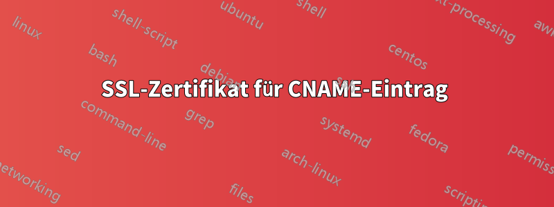 SSL-Zertifikat für CNAME-Eintrag