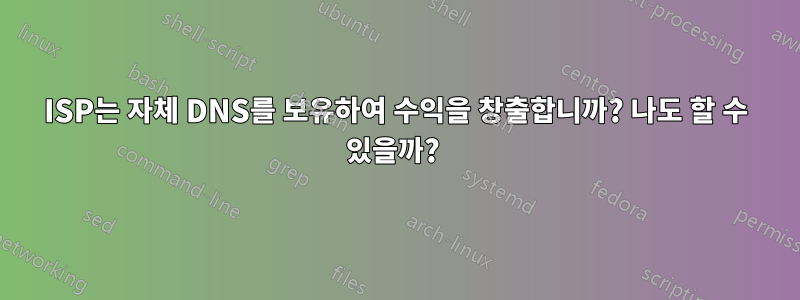 ISP는 자체 DNS를 보유하여 수익을 창출합니까? 나도 할 수 있을까? 