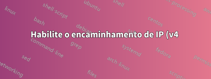 Habilite o encaminhamento de IP (v4) no Linux Mint
