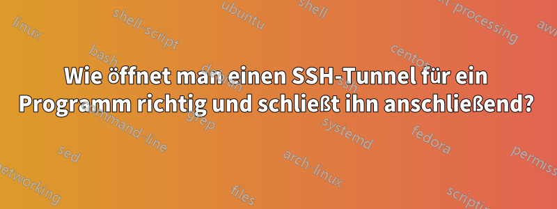 Wie öffnet man einen SSH-Tunnel für ein Programm richtig und schließt ihn anschließend?