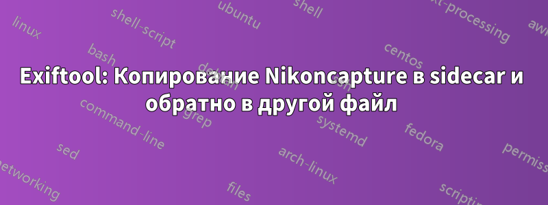 Exiftool: Копирование Nikoncapture в sidecar и обратно в другой файл