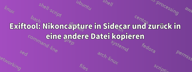 Exiftool: Nikoncapture in Sidecar und zurück in eine andere Datei kopieren