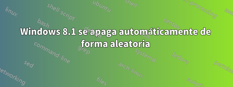 Windows 8.1 se apaga automáticamente de forma aleatoria