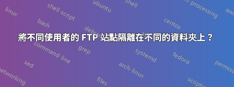 將不同使用者的 FTP 站點隔離在不同的資料夾上？