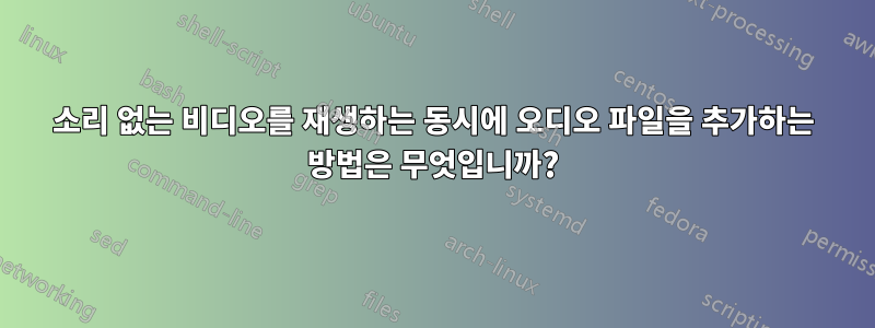 소리 없는 비디오를 재생하는 동시에 오디오 파일을 추가하는 방법은 무엇입니까?