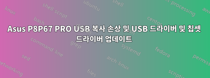 Asus P8P67 PRO USB 복사 손상 및 USB 드라이버 및 칩셋 드라이버 업데이트