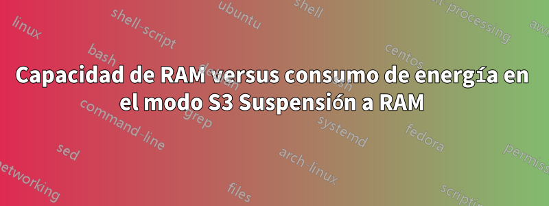 Capacidad de RAM versus consumo de energía en el modo S3 Suspensión a RAM