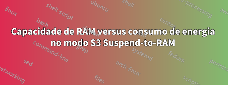 Capacidade de RAM versus consumo de energia no modo S3 Suspend-to-RAM