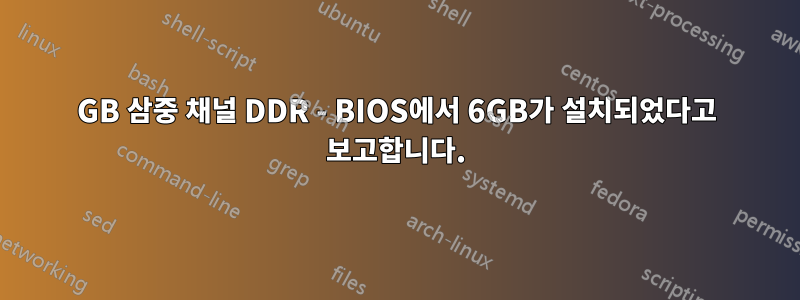 12GB 삼중 채널 DDR - BIOS에서 6GB가 설치되었다고 보고합니다.