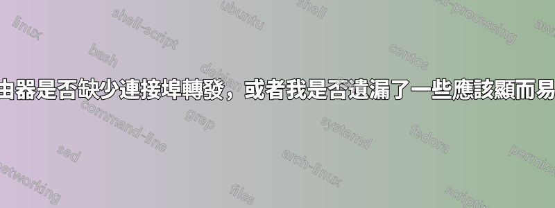 我的無線路由器是否缺少連接埠轉發，或者我是否遺漏了一些應該顯而易見的東西？