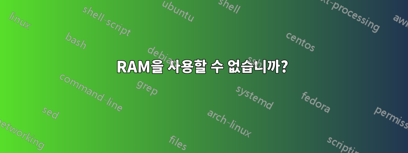 RAM을 사용할 수 없습니까?