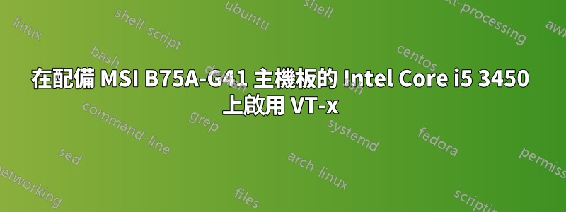 在配備 MSI B75A-G41 主機板的 Intel Core i5 3450 上啟用 VT-x