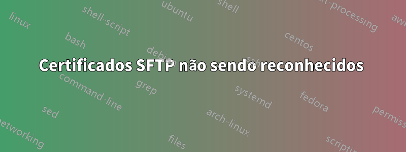 Certificados SFTP não sendo reconhecidos