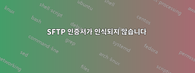 SFTP 인증서가 인식되지 않습니다