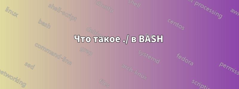 Что такое ./ в BASH
