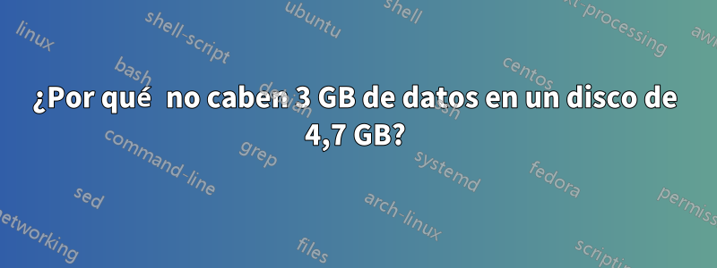 ¿Por qué no caben 3 GB de datos en un disco de 4,7 GB?
