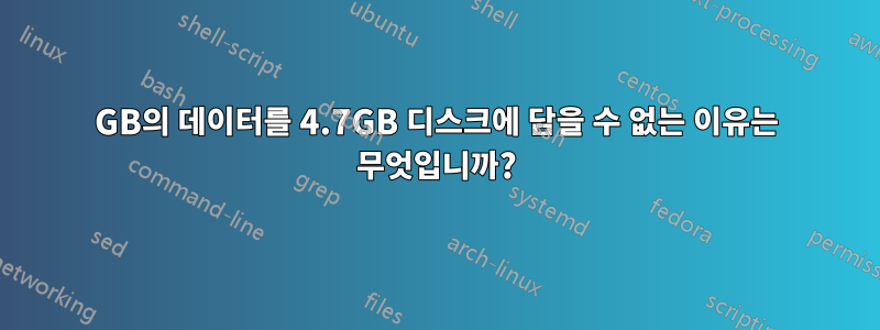 3GB의 데이터를 4.7GB 디스크에 담을 수 없는 이유는 무엇입니까?