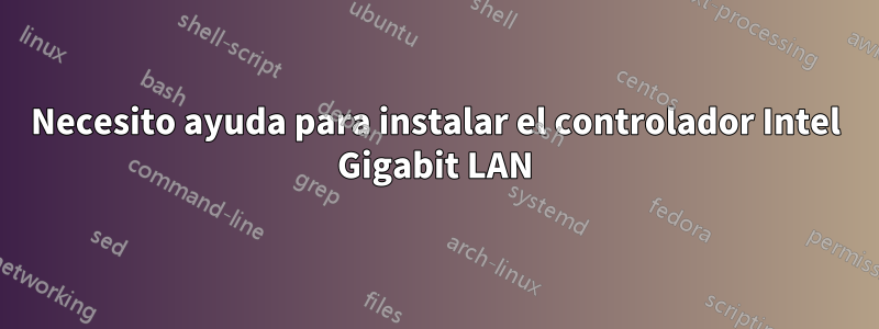 Necesito ayuda para instalar el controlador Intel Gigabit LAN