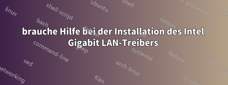 brauche Hilfe bei der Installation des Intel Gigabit LAN-Treibers