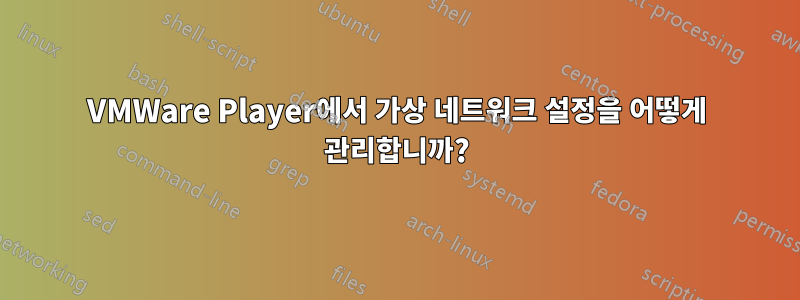 VMWare Player에서 가상 네트워크 설정을 어떻게 관리합니까?