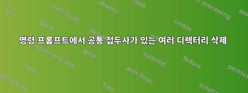 명령 프롬프트에서 공통 접두사가 있는 여러 디렉터리 삭제